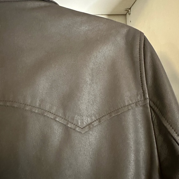 Ralph Lauren Dark Brown Leather Motorcycle Jacket - Picture 12 of 12